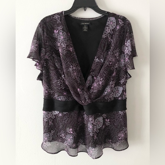 Lane Bryant Tops - Lane Bryant Paisley Wrap-Style Blouse